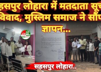 सहसपुर लोहारा में निर्वाचक नामावली को लेकर मुस्लिम जमात का ज्ञापन, 29 परिवारों के नाम पर दावा-आपत्ति का मामला