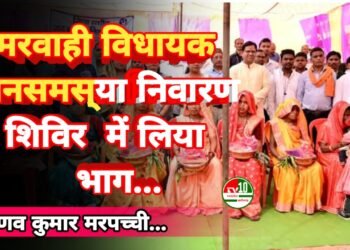 मरवाही विधायक प्रणव कुमार मरपच्ची ने ग्राम पंचायत उषाढ़ में जिला स्तरीय जनसमस्या निवारण शिविर में लिया भाग