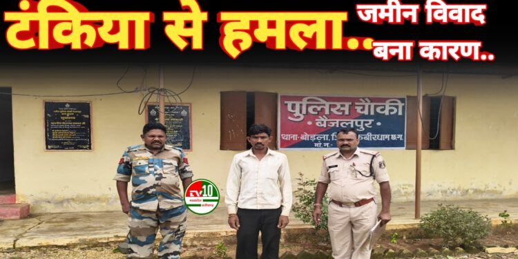 धारदार टंगिया से हमला: जमीन के बंटवारे को लेकर खूनी संघर्ष, आरोपी गिरफ्तार 1 धारदार टंगिया से हमला: जमीन के बंटवारे को लेकर खूनी संघर्ष, आरोपी गिरफ्तार