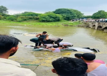 देवास में तेज रफ्तार कार कालीसिंध नदी में गिरी, 4 लोग घायल, 2 की हालत गंभीर