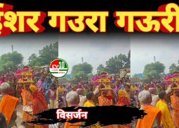 ईशर गउरा गऊरी विसर्जन देखने उमड़ी सैकड़ों की भीड़