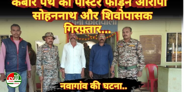 धार्मिक उन्माद फैलाने एवं शांति भंग करने तथा कबीरपंथ का पोस्टर फाड़ने वाले मामले में दो आरोपी गिरफ्तार