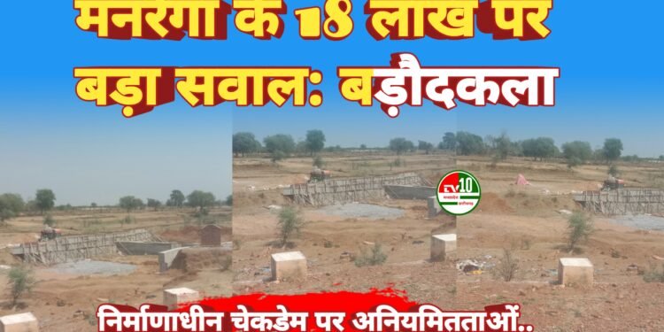 मनरेगा के 18 लाख पर बड़ा सवाल: बड़ौदकला में निर्माणाधीन चेकडेम पर अनियमितताओं के आरोप, जांच तक भुगतान रोकने की मांग