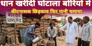 कबीरधाम में धान खरीदी घोटाला उजागर: पानी डालकर बढ़ाया वजन, जांच में 110 बोरी का अंतर