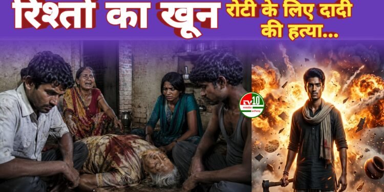 रोटी मांगने पर हुआ विवाद, नाती ने टांगिया से दादी की हत्या, गांव में मातम